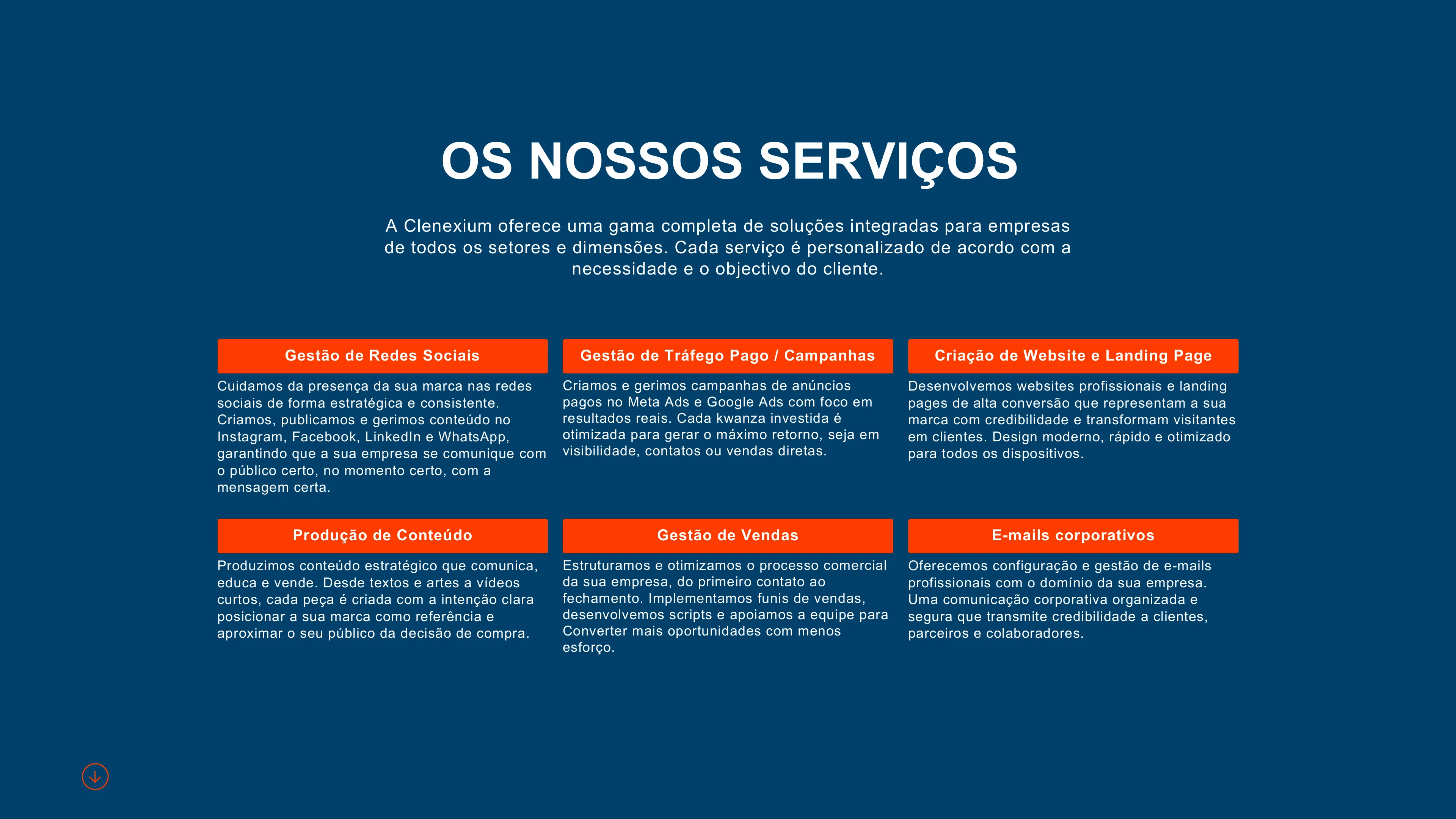 Página 7 do portfólio da Clenexium